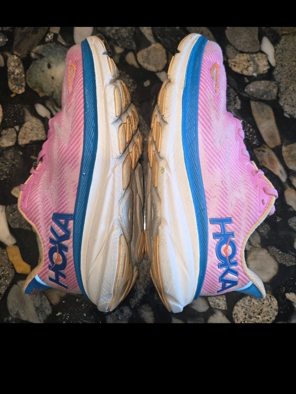 Hoka One One Clifton 9 Women's Running Shoes Blue Pink Sneakers Size 7.5 B - Picture 7 of 10